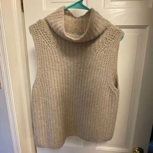 VINCE BEIGE COWL SWEATER VEST